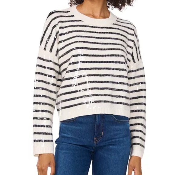 Vince Camuto Sweaters - Vince Camuto Black and White Sequin Sweater